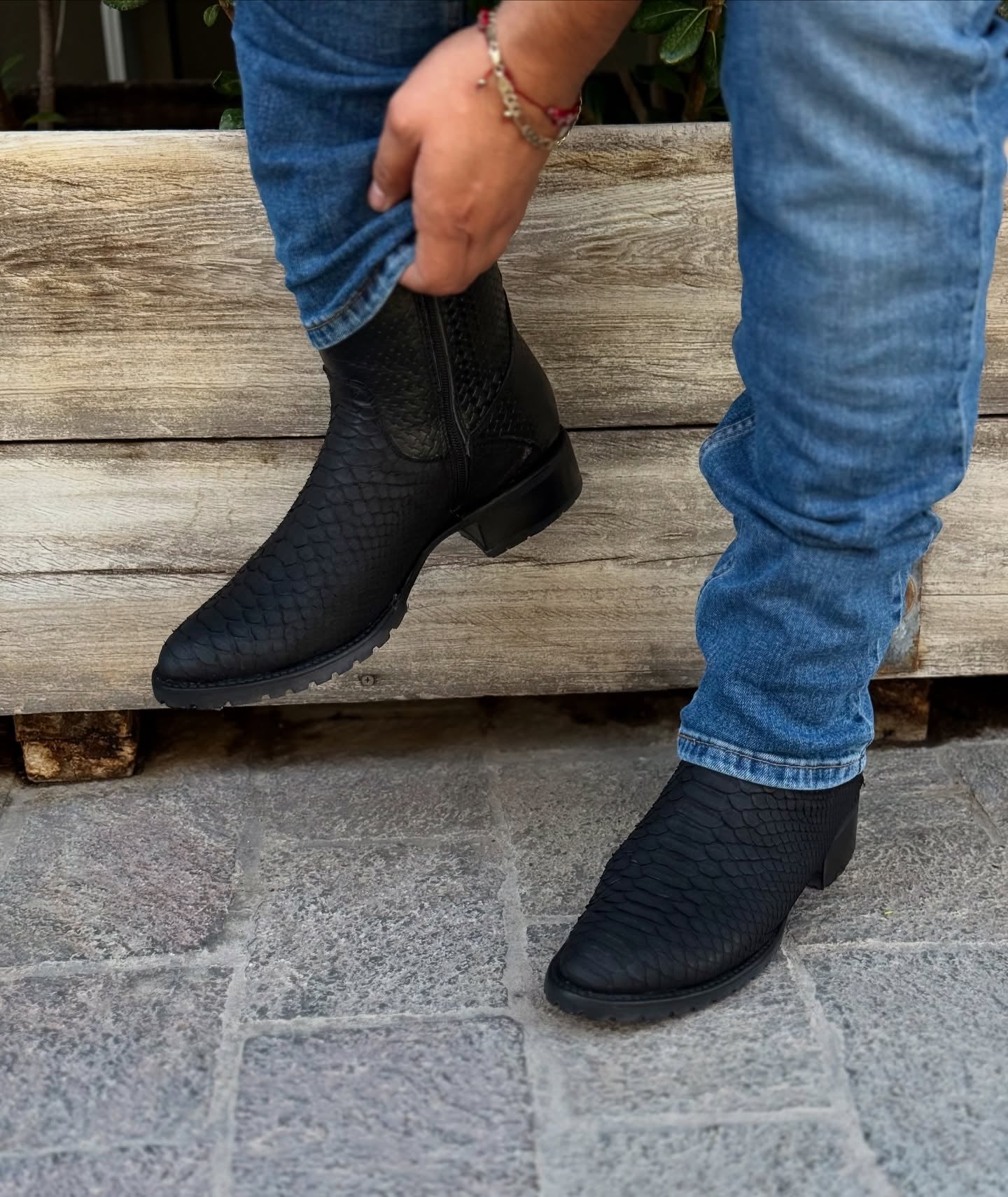 Vintage Tobacco Python Ranch Cowboy Boots