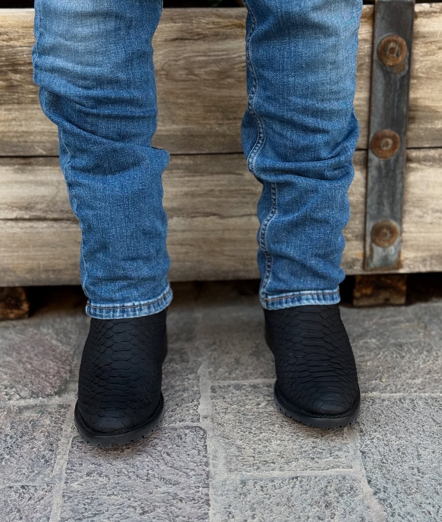 Vintage Tobacco Python Ranch Cowboy Boots