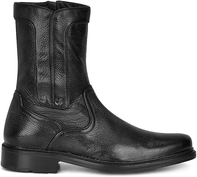 Men's Cowboy Boot In Genuine Ostrich Leather And Bovine Leather
