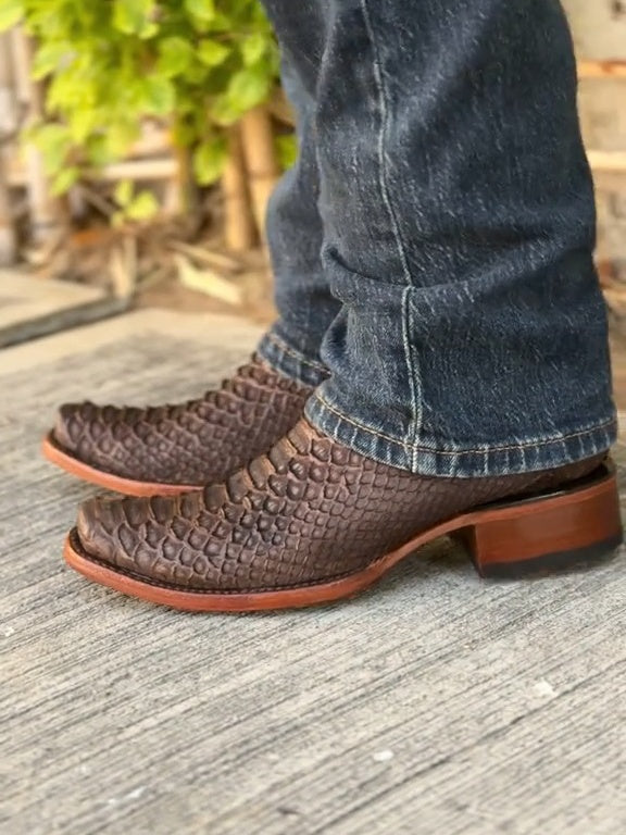 Handmade Vintage Printed Python Boots