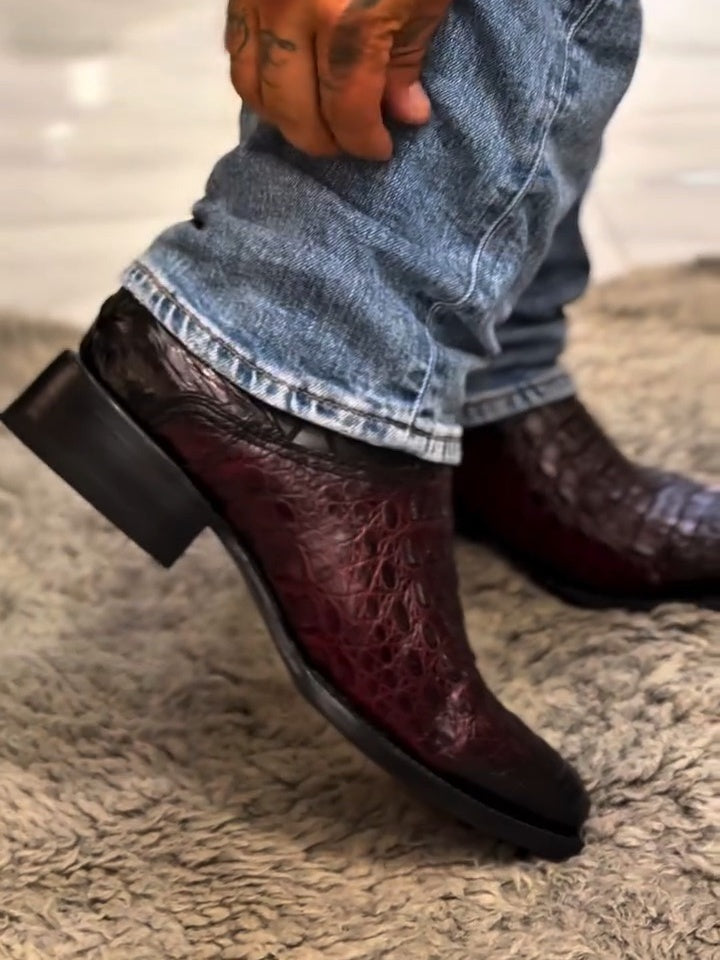 Handmade Vintage Printed Python Boots