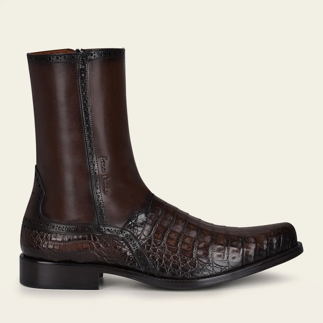 Men's Genuine Crocodile Leather Dress Boots