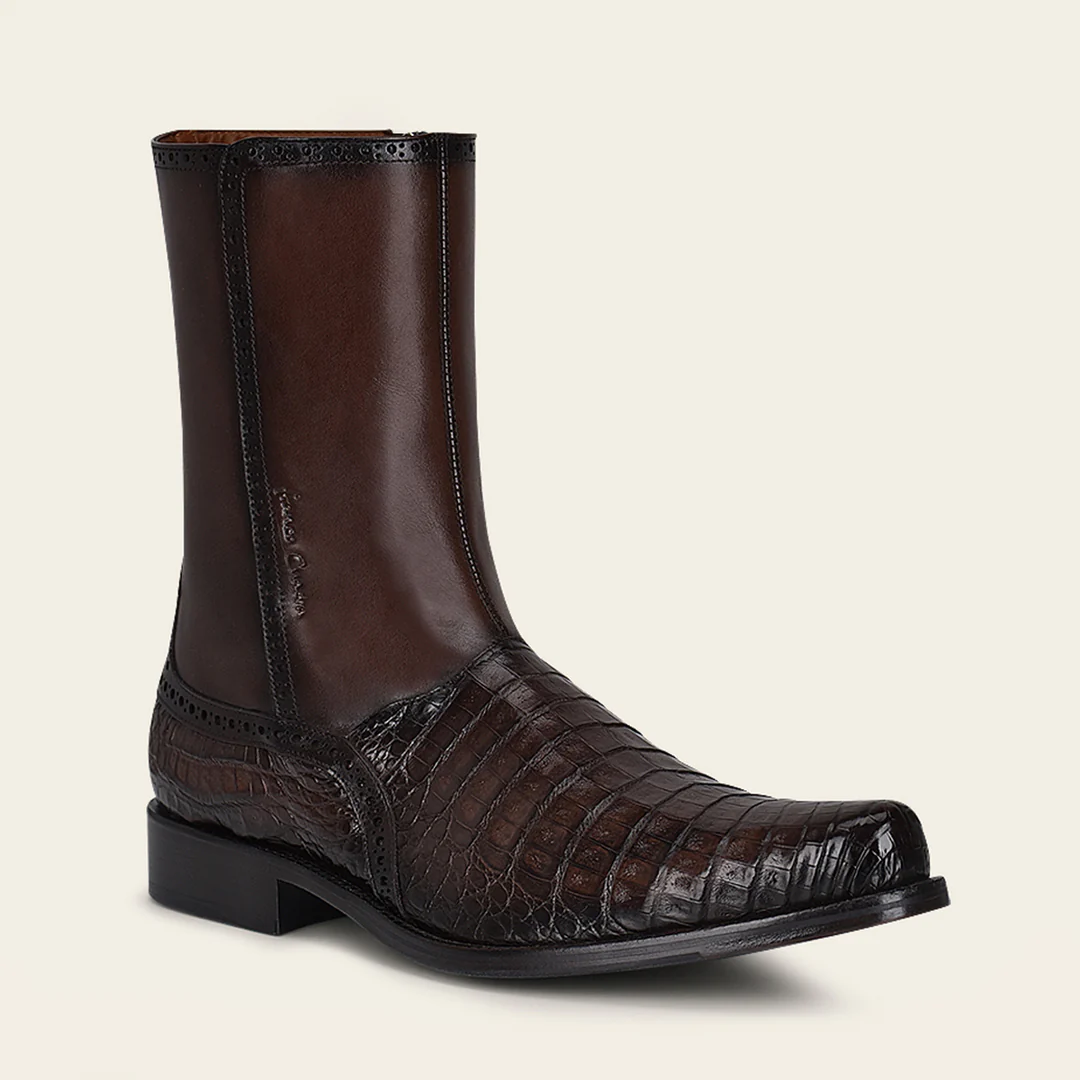 Men's Genuine Crocodile Leather Dress Boots