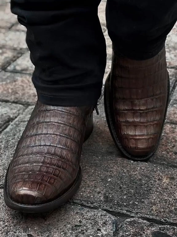 New Handmade Crocodile Boots