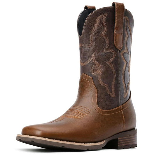 Square Toe Sculpted Long Cowboy Boots