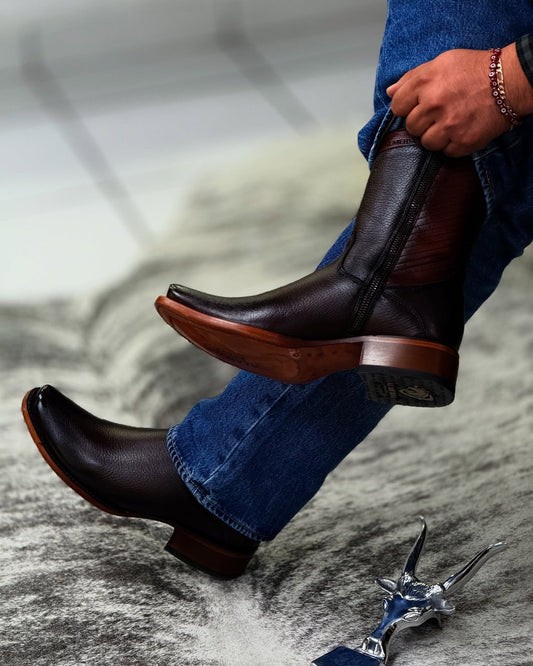 Vintage Handmade Solid Color Leather Boots