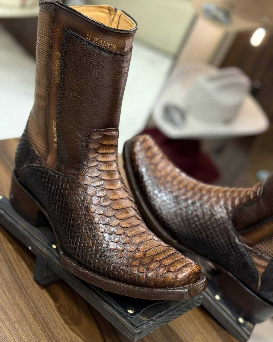 Italian Vintage Python Cowboy Boots