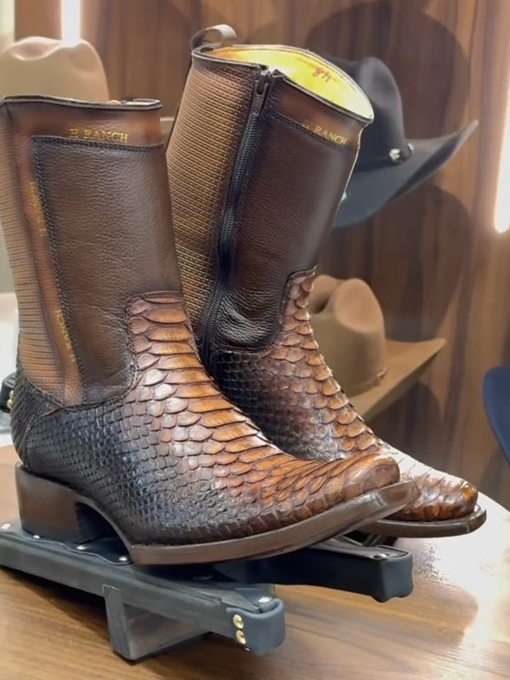 Italian Vintage Python Cowboy Boots