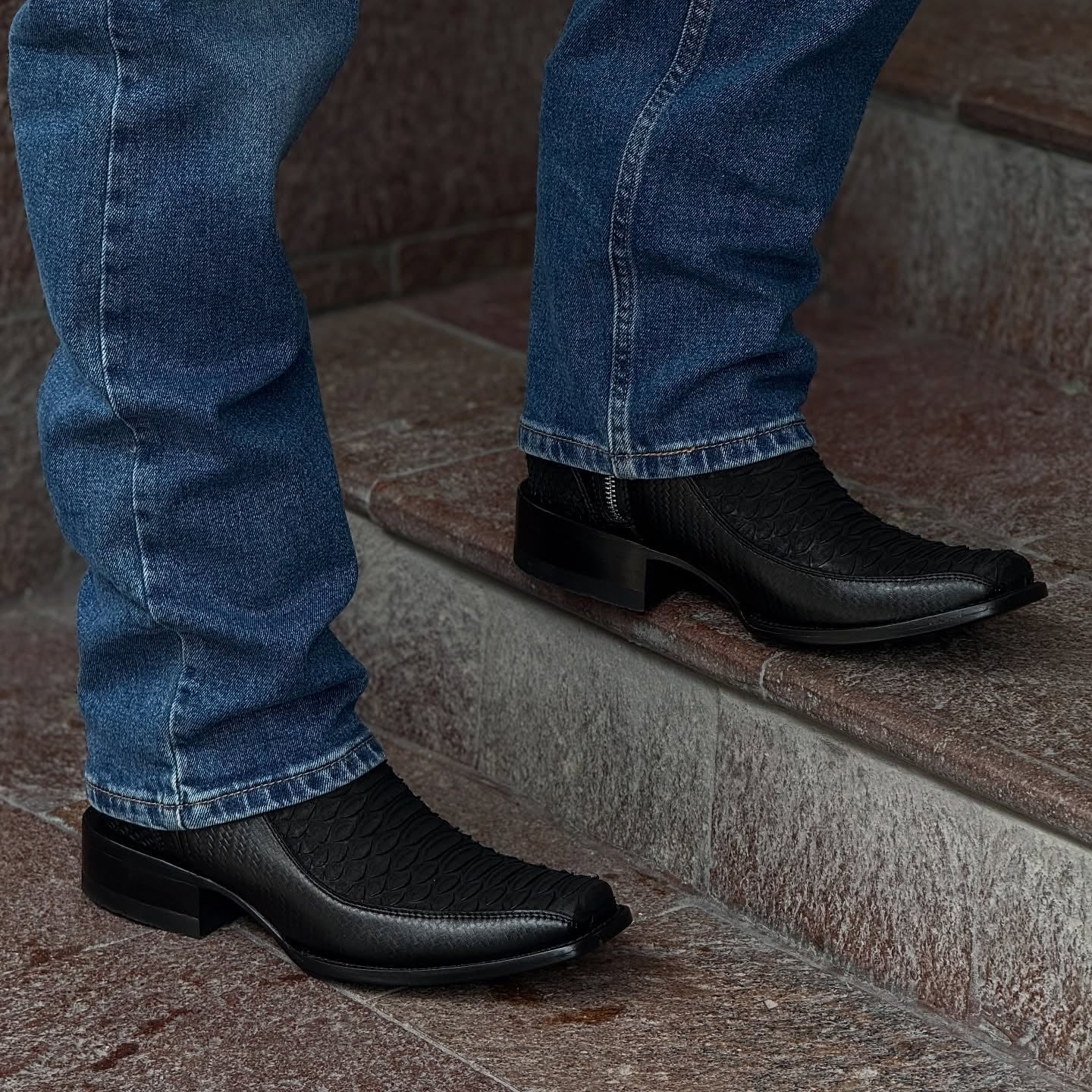 Python Skin Zipper Exotic Cowboy Boots