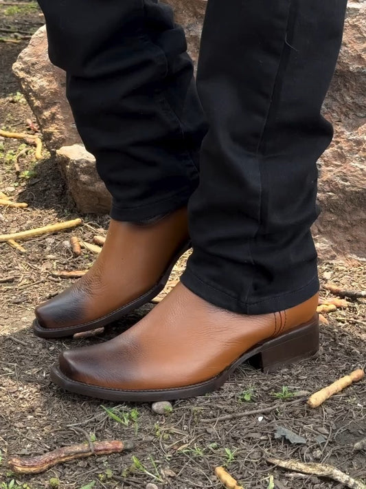 Vintage Handmade Solid Color Leather Boots