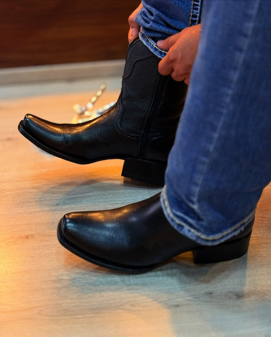 Vintage Handmade Solid Color Leather Boots