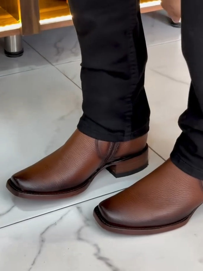 Vintage Handmade Solid Color Leather Boots