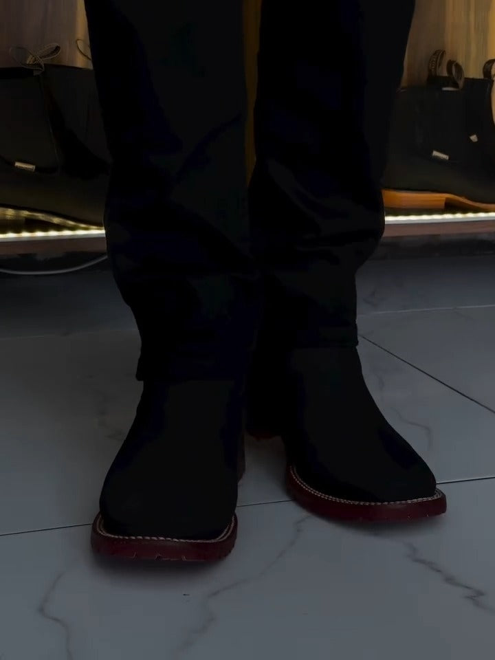 Men’s Short Ankle Boots Square Toe Handcrafted Rodeo Cowboy Boots