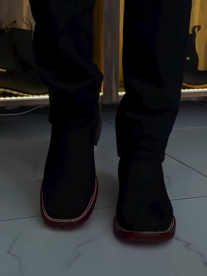 Men’s Short Ankle Boots Square Toe Handcrafted Rodeo Cowboy Boots