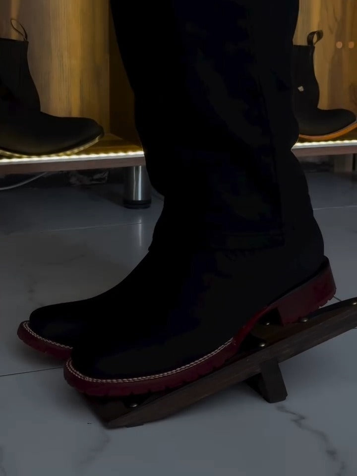 Men’s Short Ankle Boots Square Toe Handcrafted Rodeo Cowboy Boots