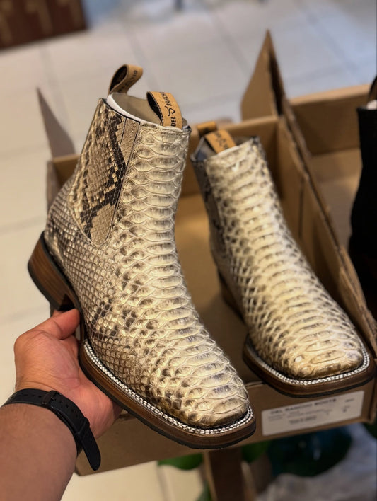 Classic Python Leather Cowboy Boots