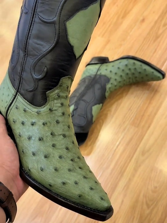 Exotic Ostrich Skin Boots