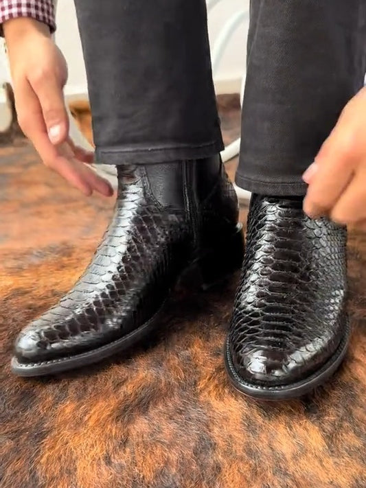 Dylan Tobacco Python Boots