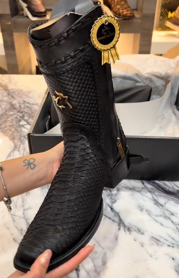 Handmade Totem Python Boots