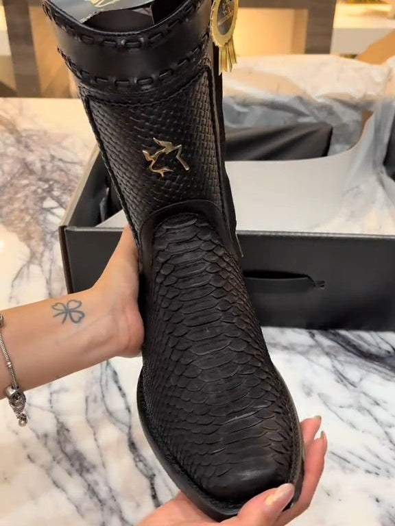 Handmade Totem Python Boots