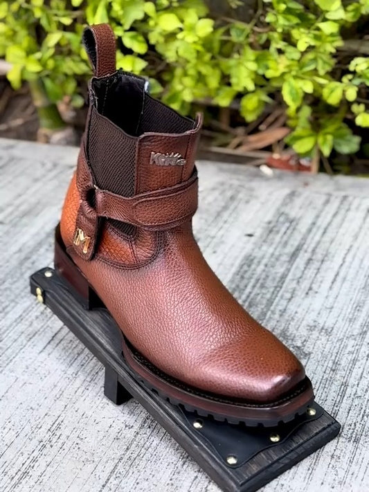 Brown Cowhide Ankle Boots King