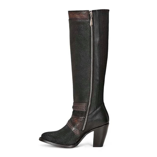 Black Silk Casual Boots