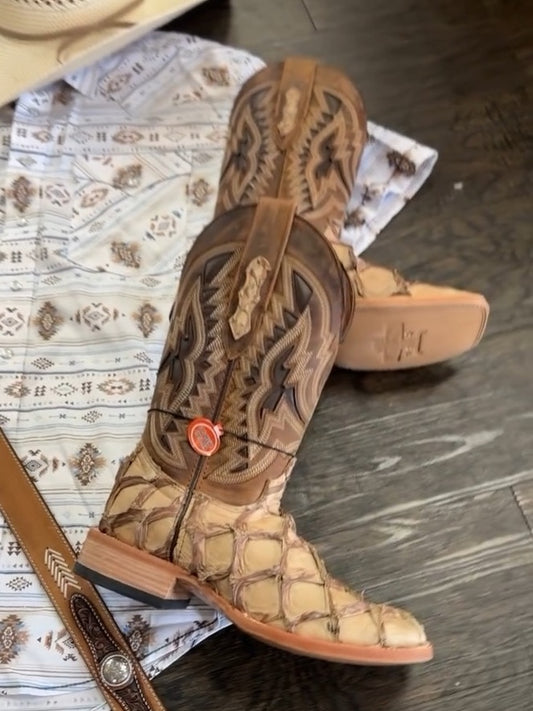 Exotic Brown Piraruco Boot