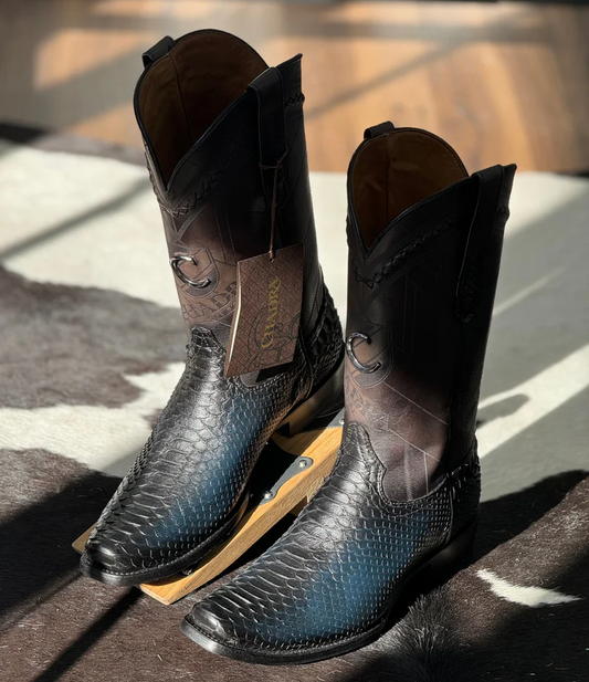 BOOTS PITON BACK LISBOA BLUE LASER & WOVEN NARROW SQUARE