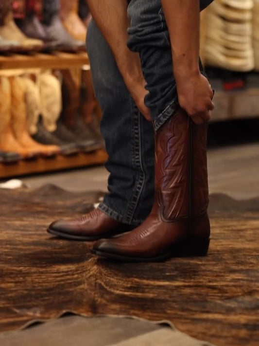 The Nolan In Hazelnut Lizard - Men's Cowboy Boot