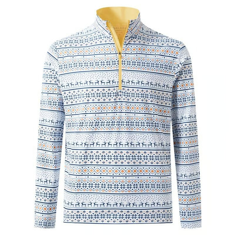 Harmoniout Men’s Quarter Zip Golf Pullover, Dry Fit Long Sleeve Performance Sweatshirt, Moisture Wicking 1/4 Zip Printed Athletic Top