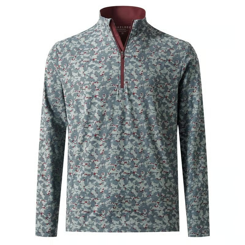Harmoniout Men’s Quarter Zip Golf Pullover, Dry Fit Long Sleeve Performance Sweatshirt, Moisture Wicking 1/4 Zip Printed Athletic Top
