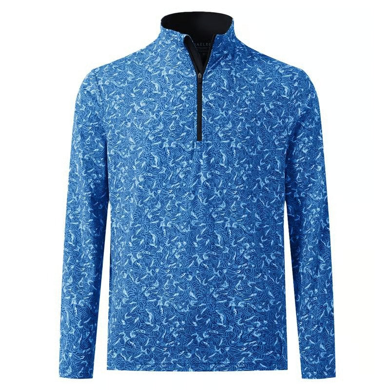 Harmoniout Men’s Quarter Zip Golf Pullover, Dry Fit Long Sleeve Performance Sweatshirt, Moisture Wicking 1/4 Zip Printed Athletic Top