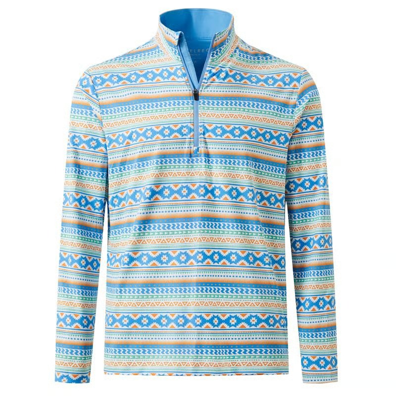 Harmoniout Men’s Quarter Zip Golf Pullover, Dry Fit Long Sleeve Performance Sweatshirt, Moisture Wicking 1/4 Zip Printed Athletic Top