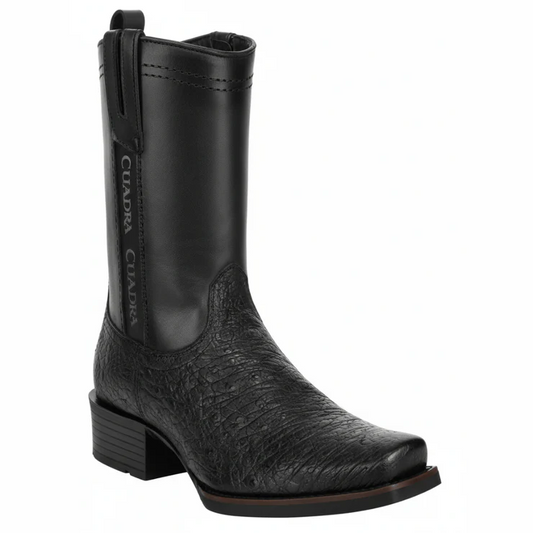 Imperial Black Ostrich Square Boot