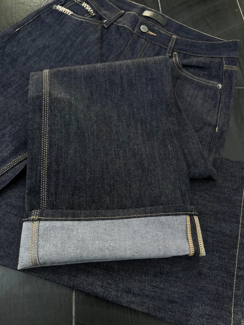 Lightly Flared Fit Raw Denim Jeans