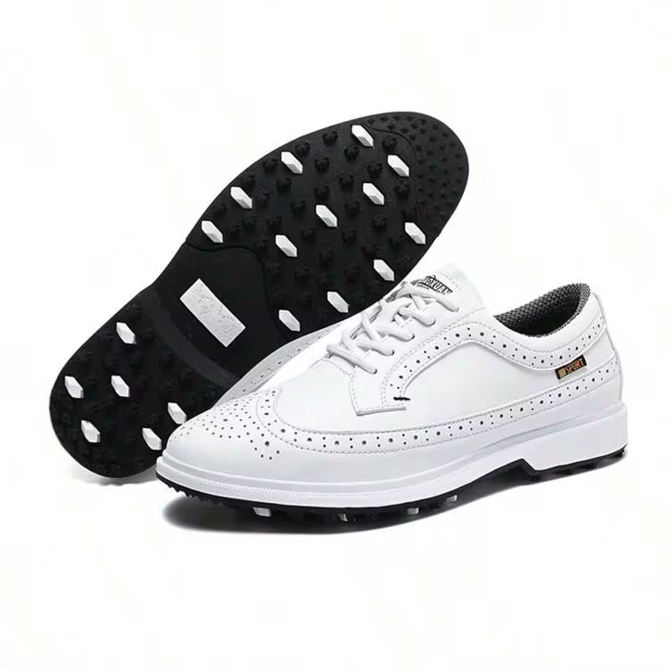 Men's Golf Shoes With Anti-Side-Slip, Fixed Studs