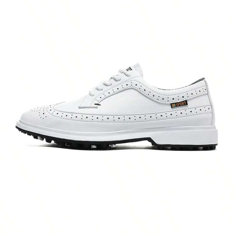 Men's Golf Shoes With Anti-Side-Slip, Fixed Studs