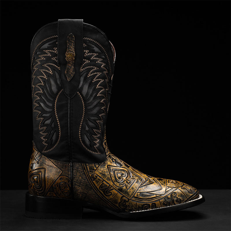 Men's Western Embroidered Square Boots