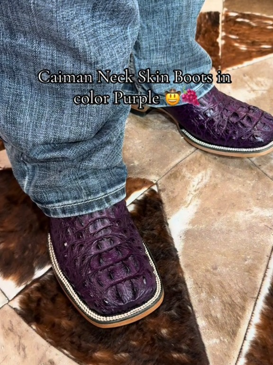 (⏰New Arrivals Promotion $20 OFF) Purple Crocodile Leather Printed Boots