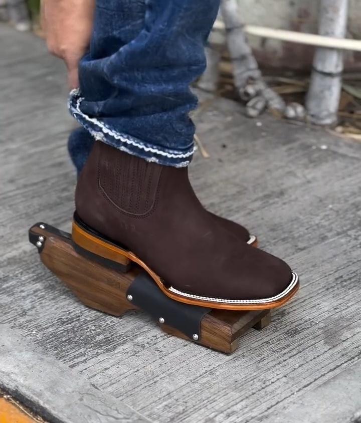 Men’s Short Ankle Boots Square Toe Handcrafted Rodeo Cowboy Boots