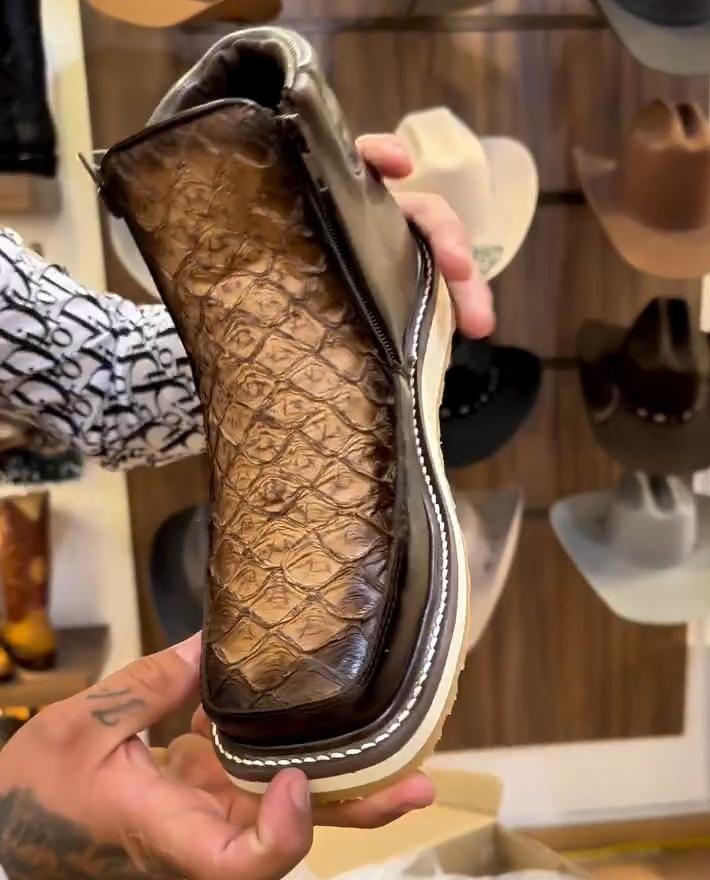 Alaska Ostrich Skin Cowboy Boots