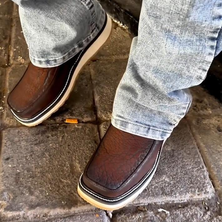 Italian Handmade Stone Print Leather Boots
