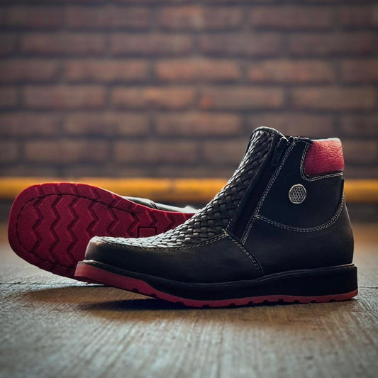 BLACK&RED Casual Leather Boots