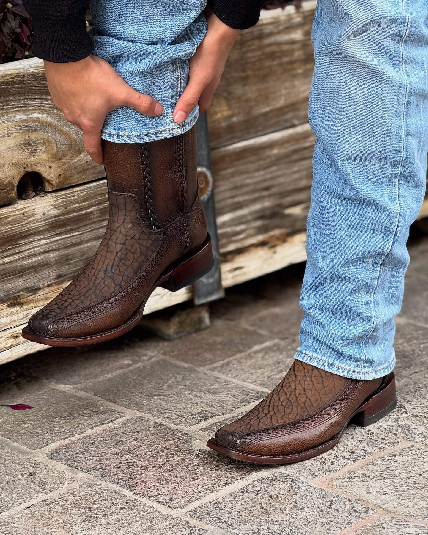 Italian Vintage Carved Cowboy Boots