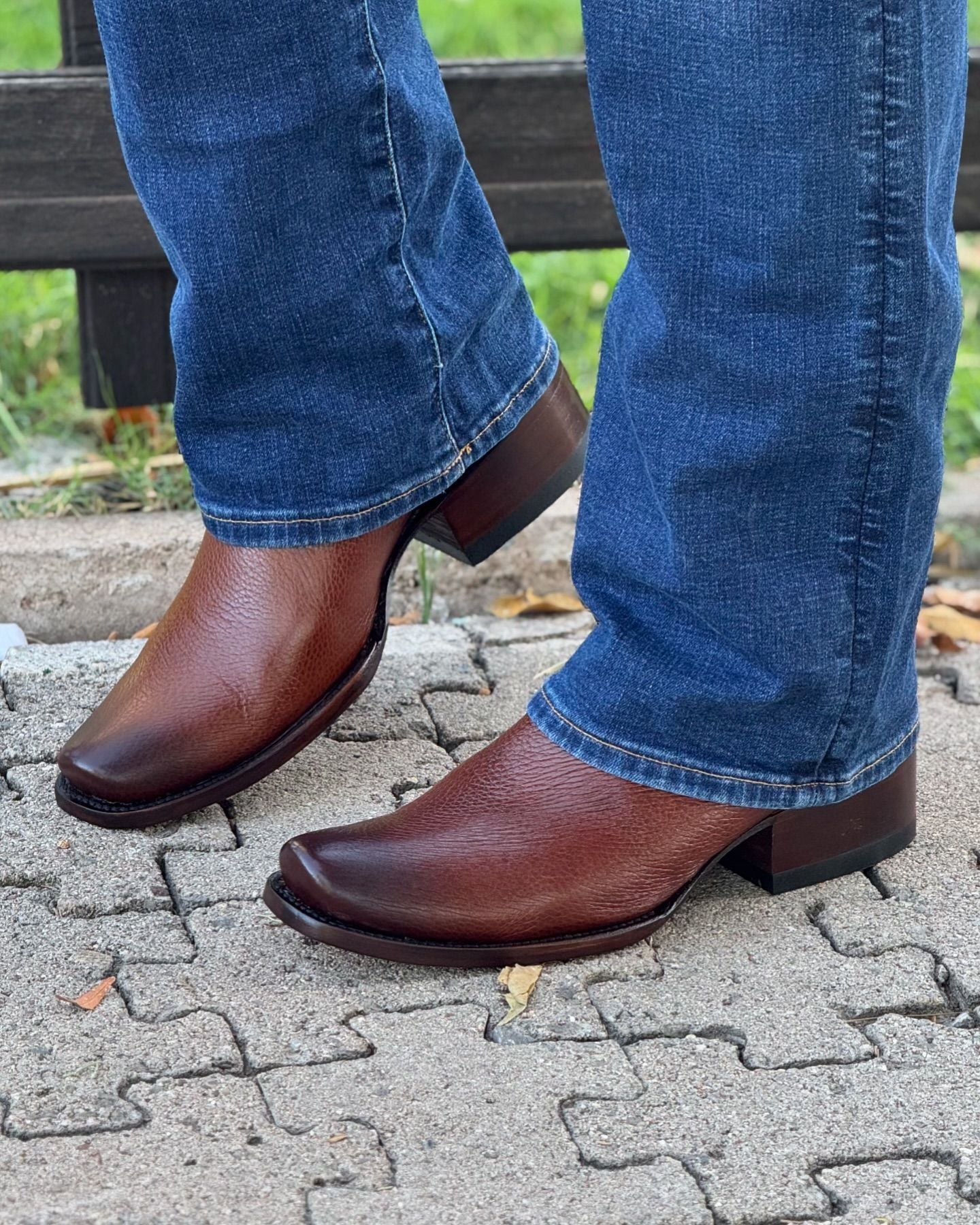 Hand-Woven Cowhide Cowboy Boots