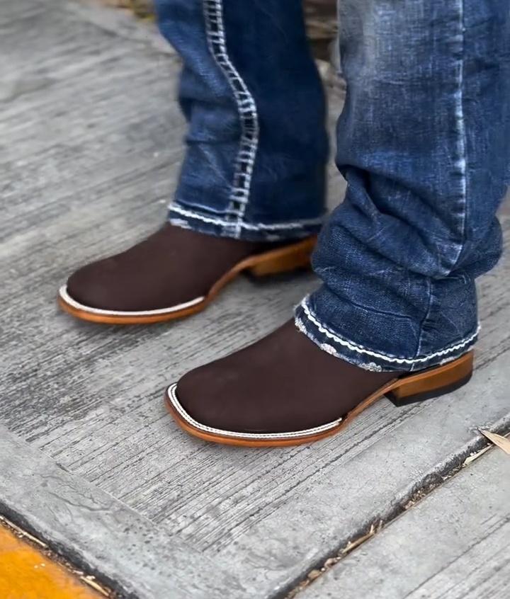 Men’s Short Ankle Boots Square Toe Handcrafted Rodeo Cowboy Boots