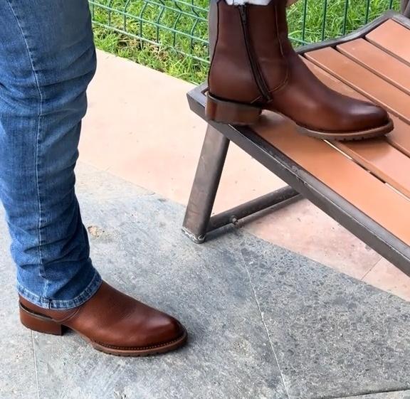 Hand Painted Cowhide Chelsea Boots