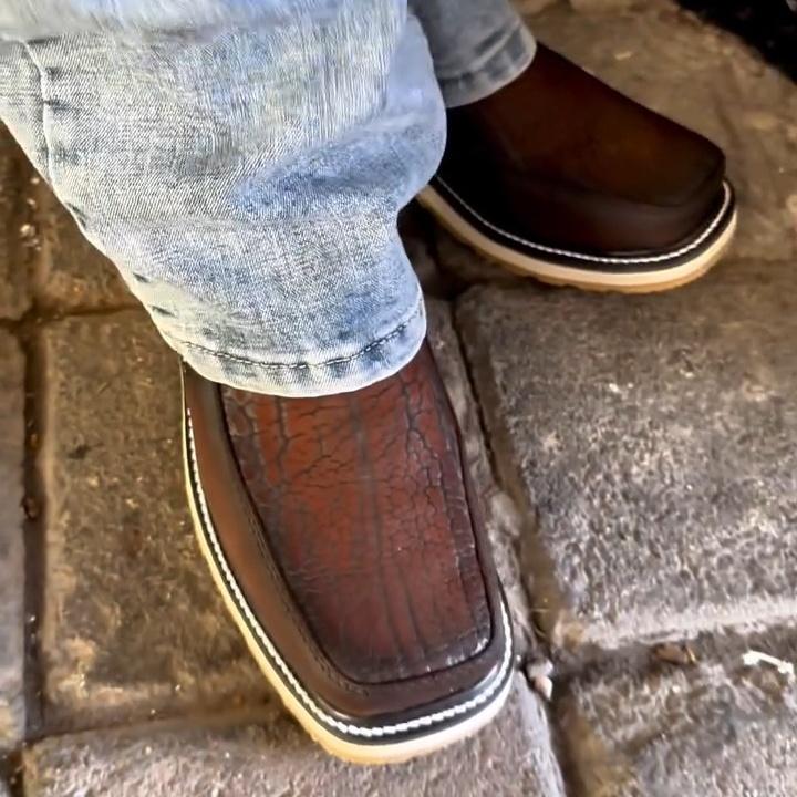 Italian Handmade Stone Print Leather Boots