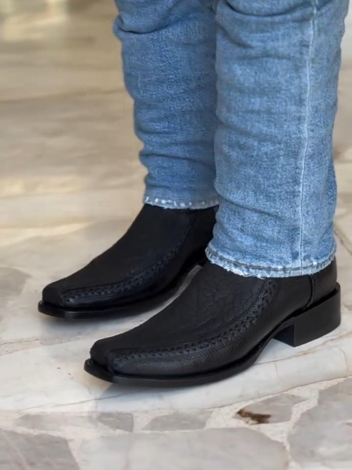 Vintage Handmade Solid Color Leather Boots